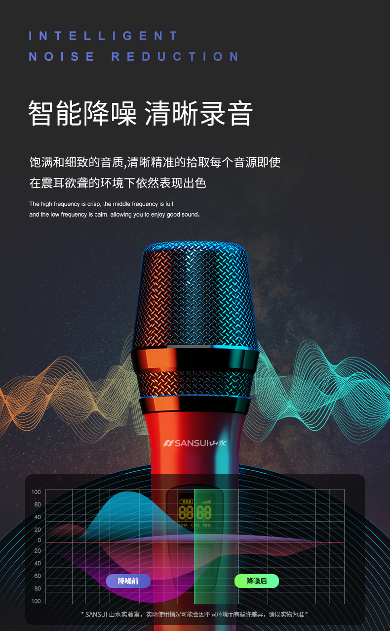 山水sansuik7无线话筒一拖二u段防啸叫带接收器可调频舞台家用ktv专用