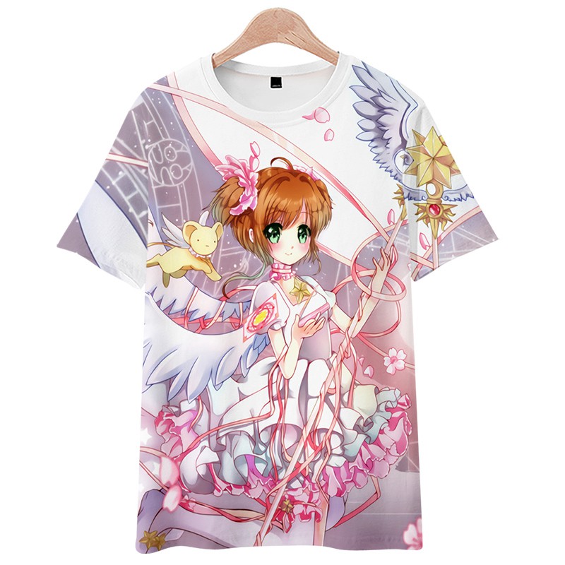 魔卡少女樱衣服小樱动漫t恤短袖 夏季复古风二次周边男女学生服装 02