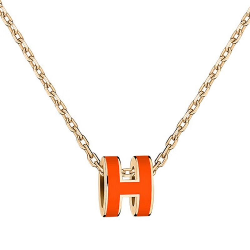 【买手代购】hermes爱马仕mini pop h项链迷你款女士项链h珐琅椭圆