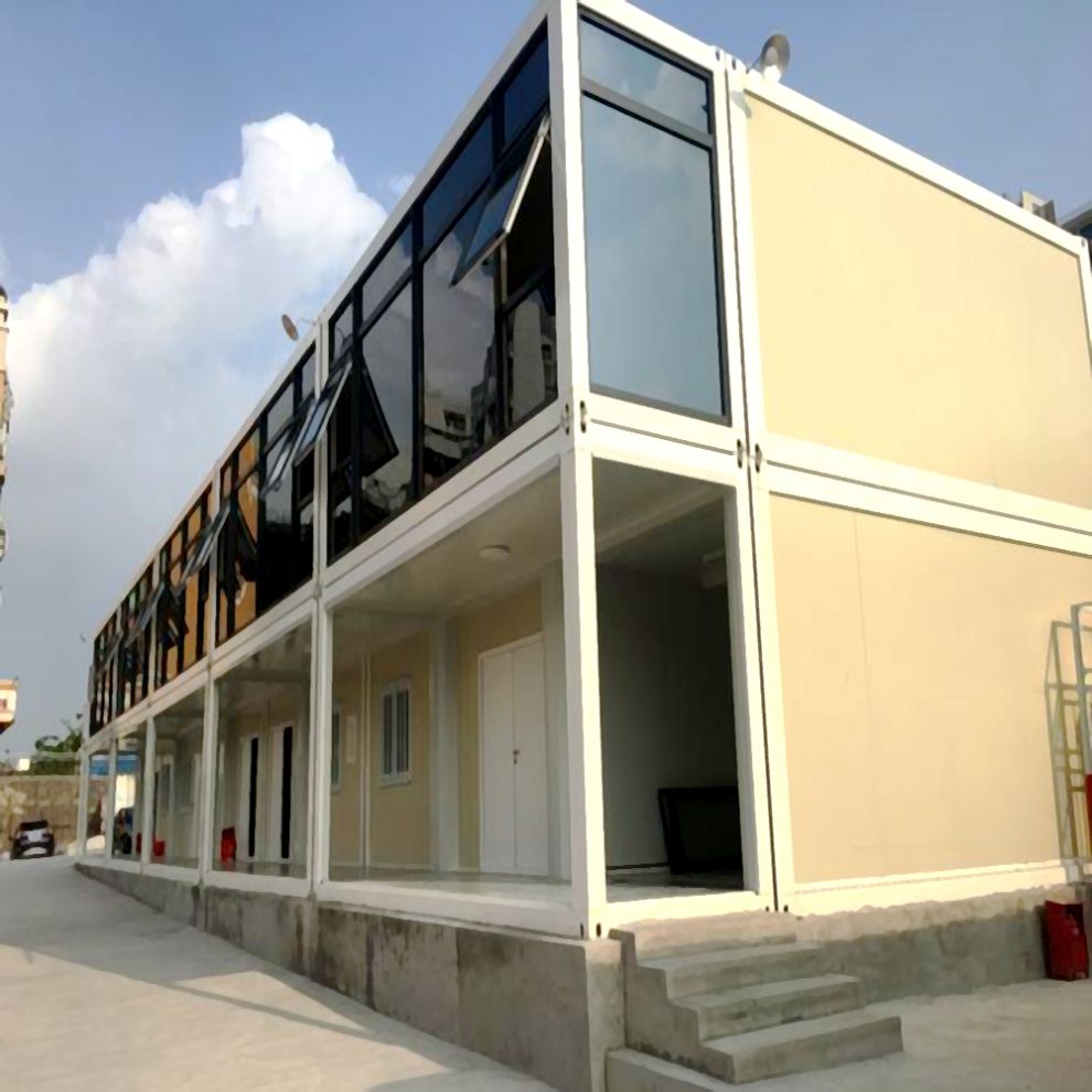 集装箱房厂家直销防火岩棉板快拼箱箱房玻璃幕墙打包箱活动板房 乳