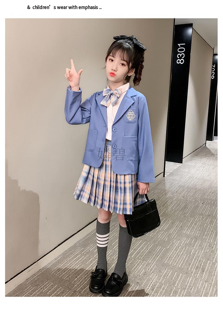 宾中豹jk制服儿童女童公主裙jk制服儿童中大童12岁小西装春秋学院风