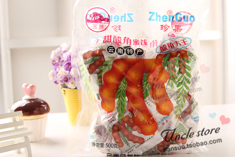 云南特产酸角大王甜酸角500g2袋罗望子酸角糕酸豆休闲怀旧零食