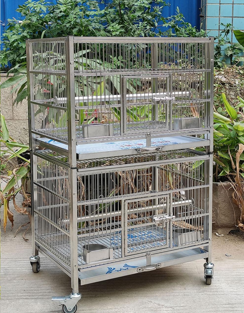 豪华不锈钢鹦鹉笼大号别墅特大八哥玄凤鹦鹉专用笼子大型鸟笼家用