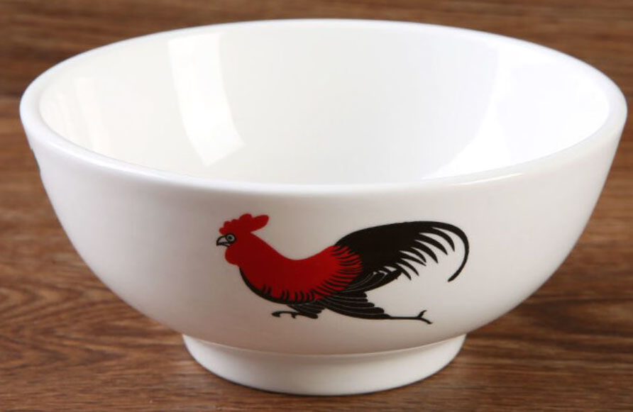 经典老式鸡公碗直口碗农庄餐具家用饭碗7天无理由退货8寸加厚公鸡碗