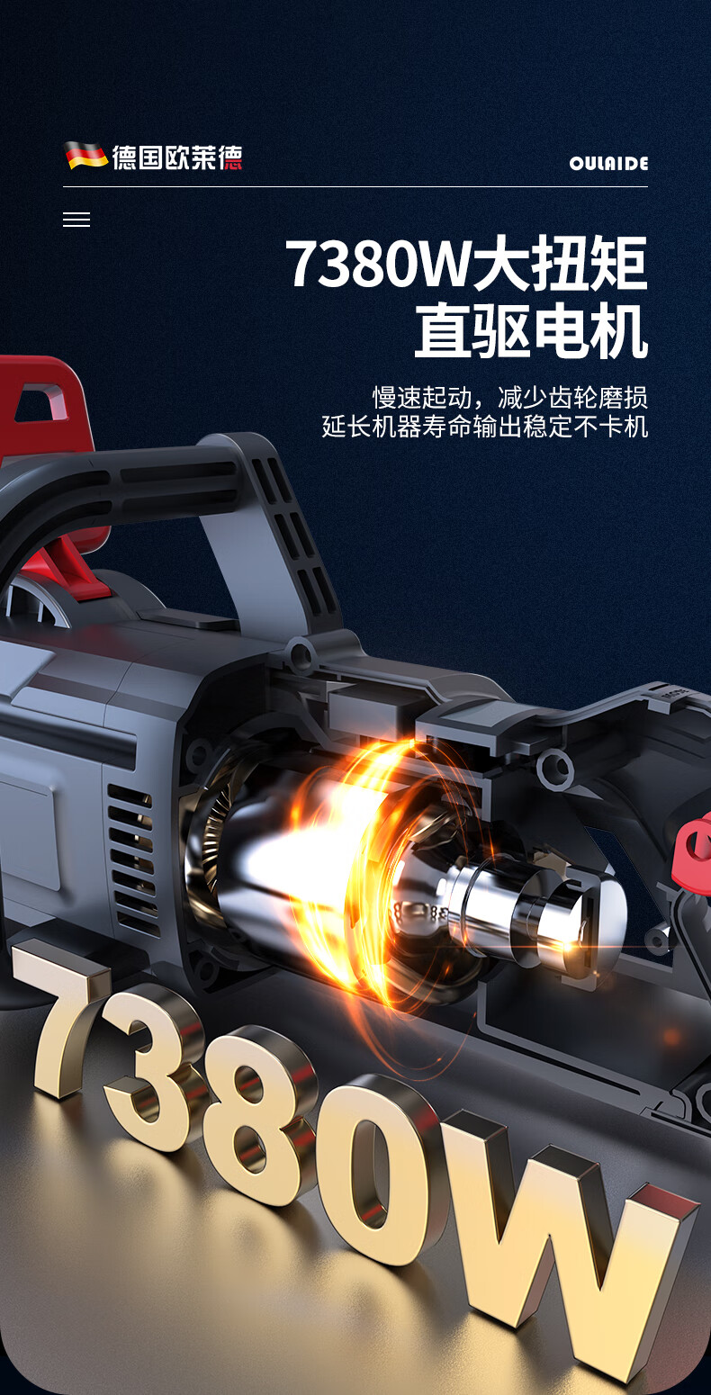 欧莱德(oulaide)旗舰官方店德国进口免加油电链锯家用伐木锯切割机