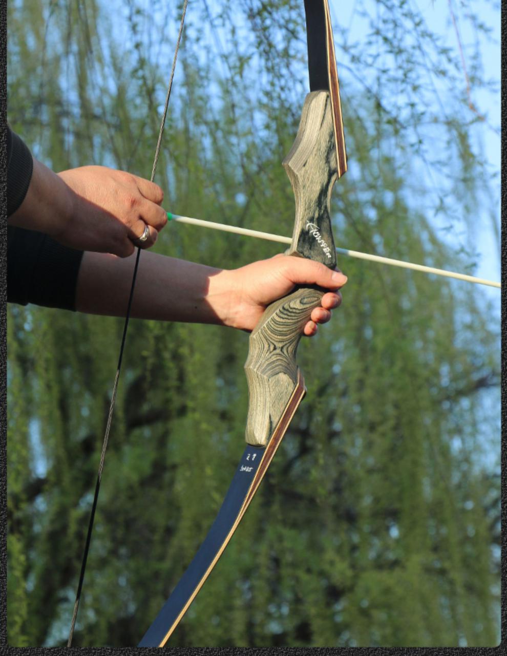 合金弓箭 弓箭美猎反曲弓射击运动专业木质竞技老黑传统射箭弓箭套装