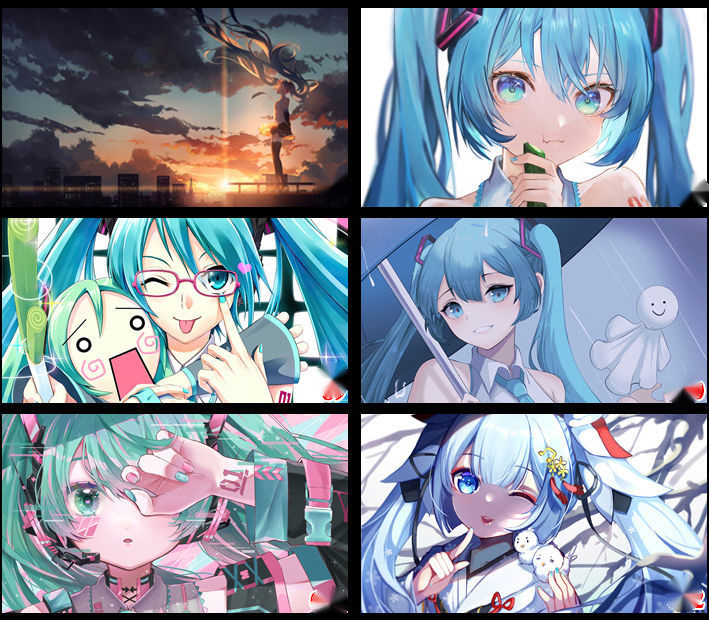 初音未来动漫海报墙贴超大污寝室二次元学生宿舍自粘墙纸 c12 60*40cm