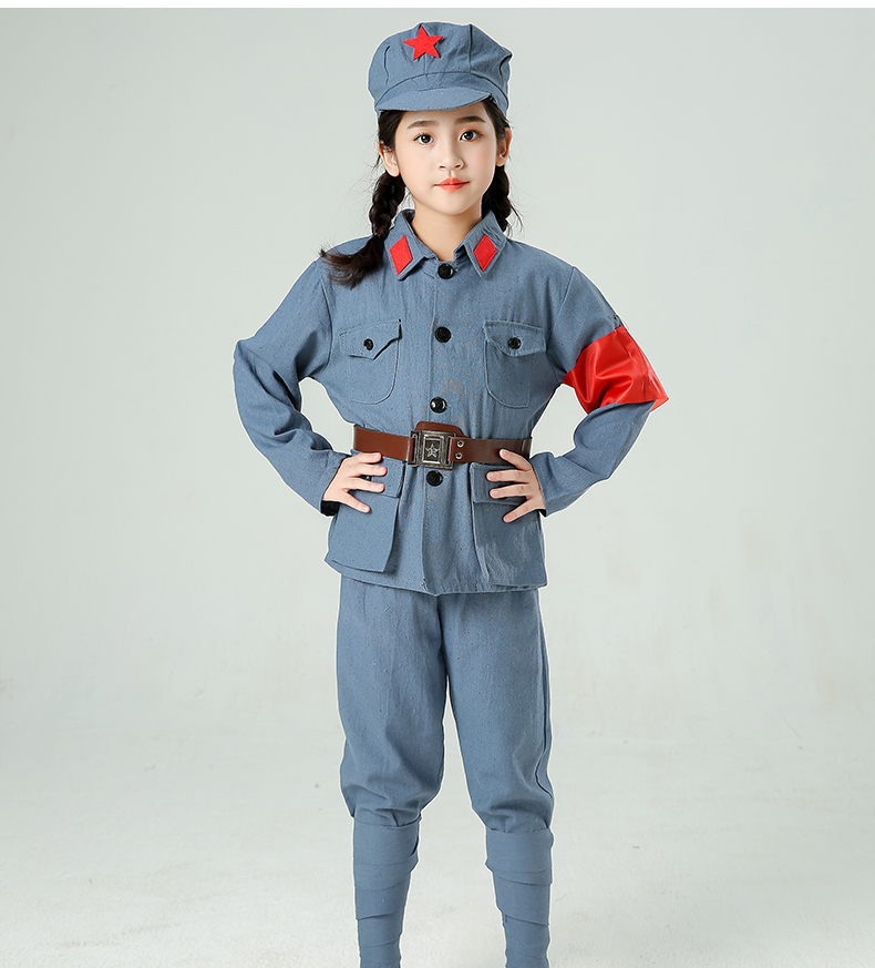 儿童服装小红军衣服儿童八路军新四军卫兵服装套装红星闪闪六一演出服