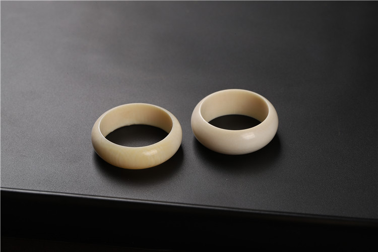猛犸象牙戒指 时尚男女情侣素圈简约指环 文玩尾戒中指小指素戒饰品