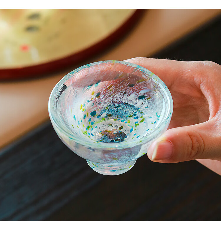 日本清酒酒具日本进口东洋佐佐木手工彩色玻璃酒杯日本料理创意酒具