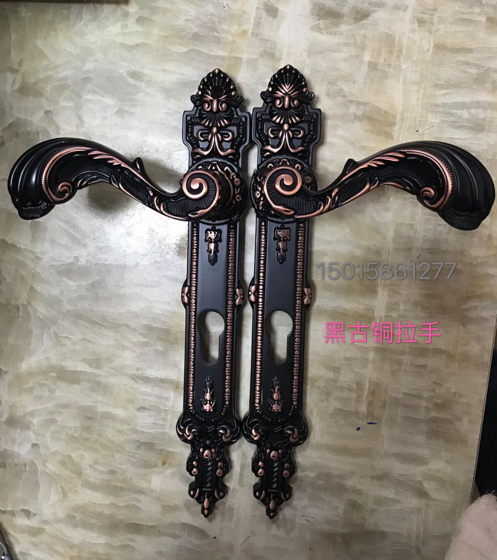 铁门锁庭院大门锁把手锁简约现代铁艺门锁围墙门通用锁欧式红古铜 红