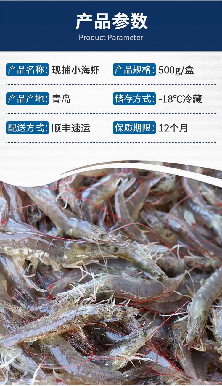 现捕新鲜青岛小海虾青虾国产虾活虾冷冻冰鲜整箱青岛海虾l5层保鲜l绝