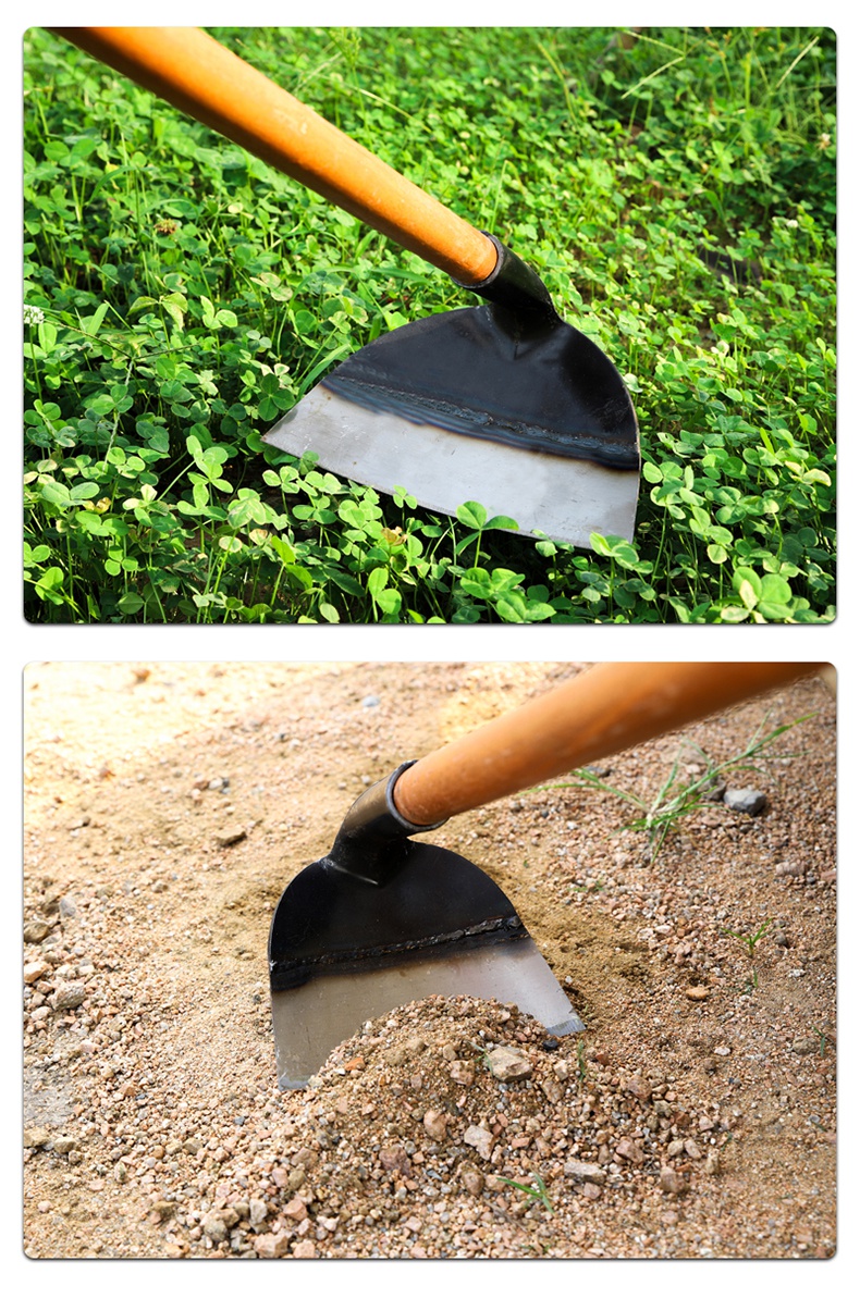 锄草神器农用长柄锄地除草锄头全钢加厚锄耙农具户外挖土种菜大锄虎雀