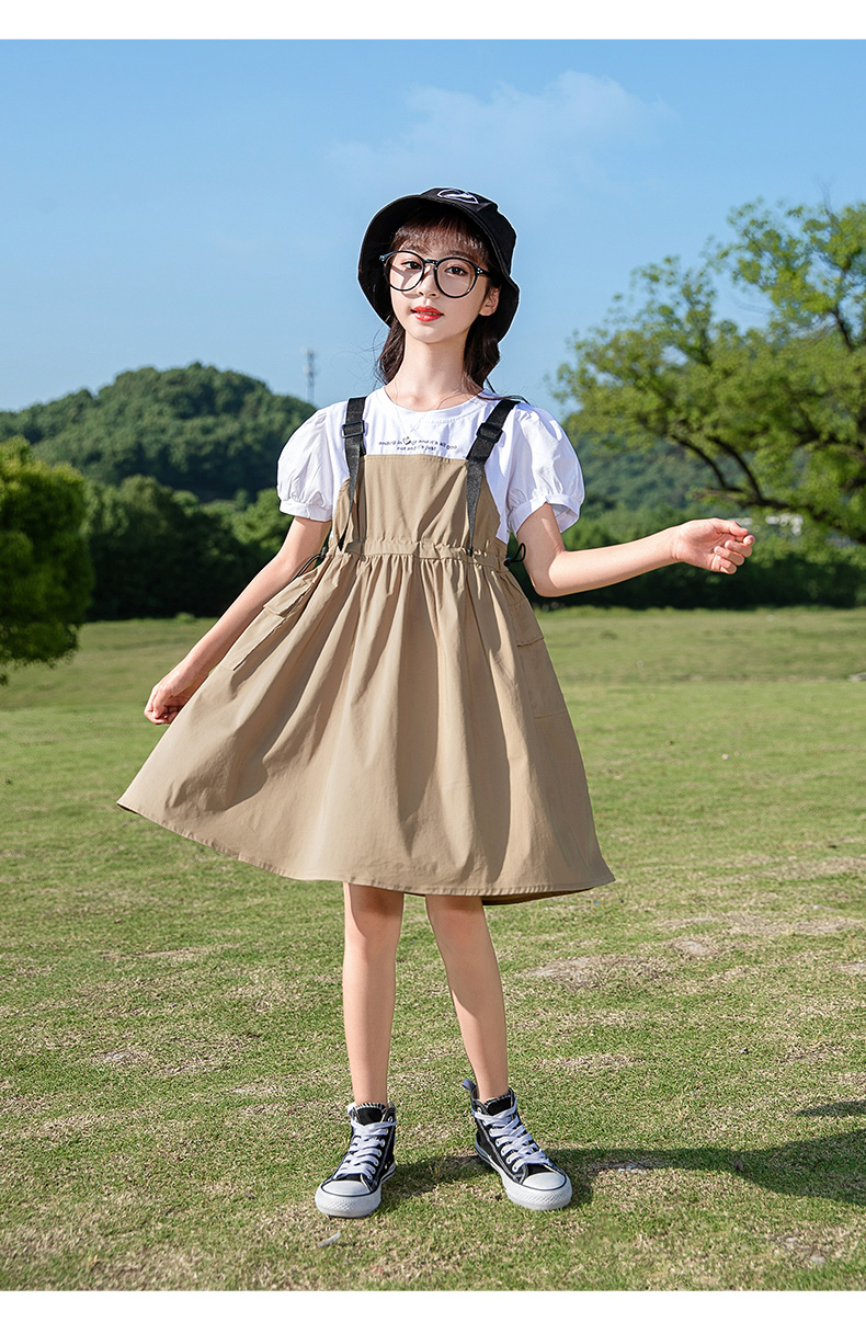 丹莎柔儿童连衣裙女童夏装2022新款网红洋气小女孩裙子时髦11岁-12岁