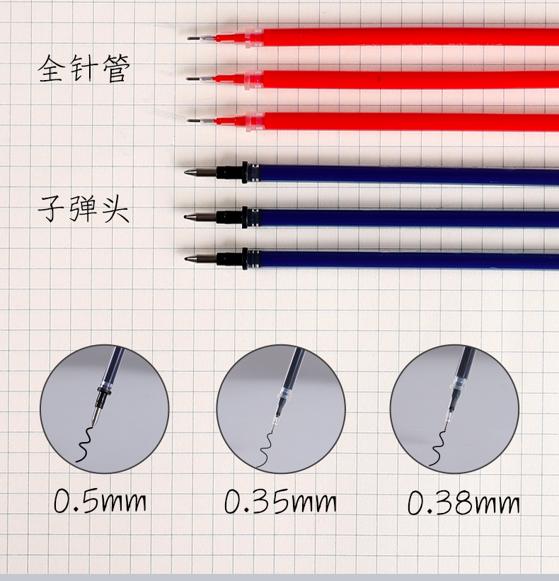 35小清新笔芯0.5mm签字笔碳素笔学生用考试专用办 20支/太空星球/0.