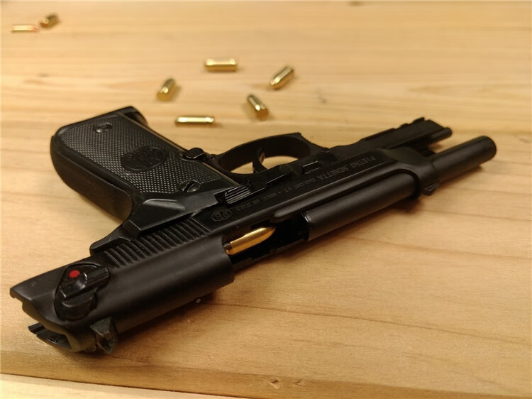 05伯莱塔m92f 金属手模型可抛壳儿童玩具抢 不可发射 黑色 6双色弹