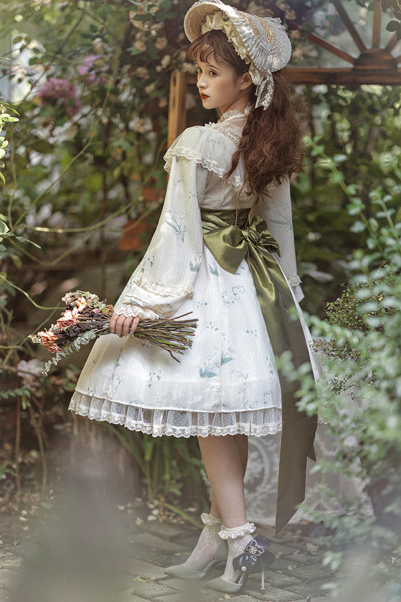 哲娃国潮小仙女联名原创寻花笺lolita优雅少女洋装op仙甜美小礼服公主