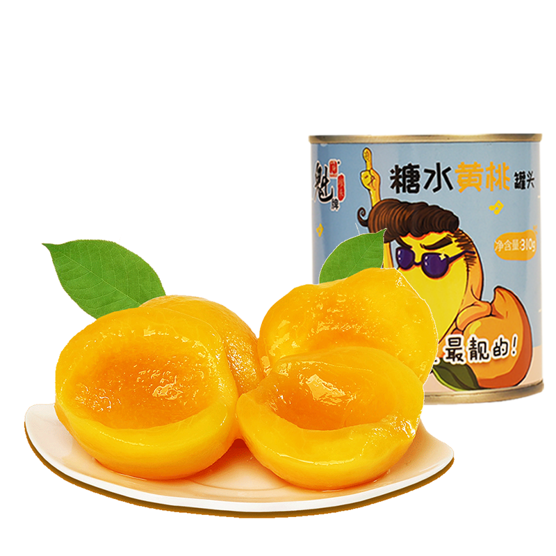 【魁牌】新鲜糖水黄桃罐头310gx6罐整箱水果罐头果捞烘焙原料