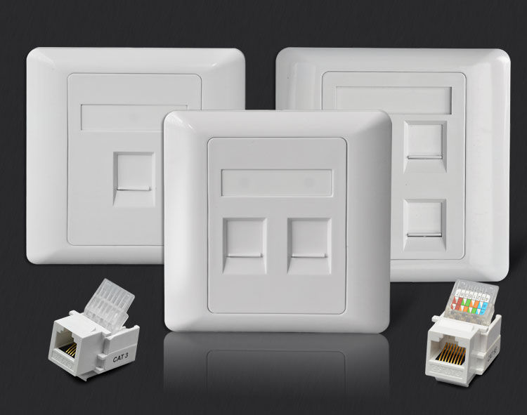 86型免打单口超六类网络插座rj45千兆网线电脑模块cat6网口面板单口