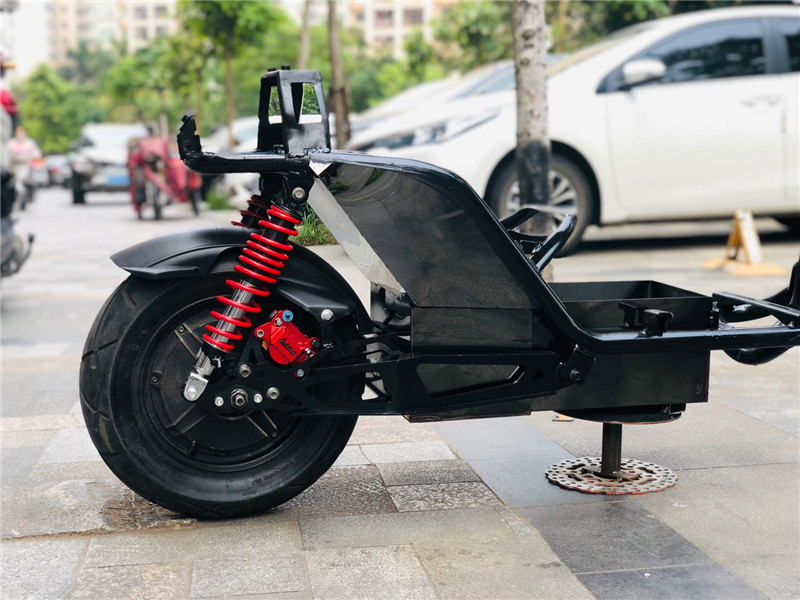 小龟手工平叉电动车一字改装后电摩三阳鬼火三代目龟五赛道后 不锈钢