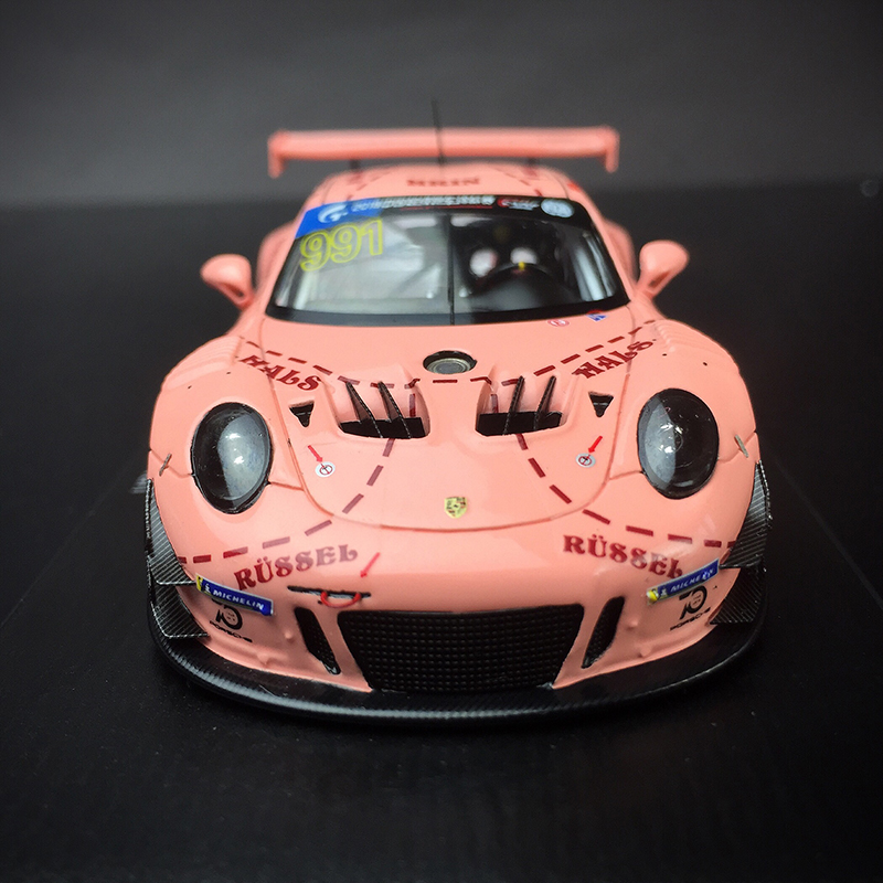 spark保时捷911rsr粉猪勒芒赛车超跑汽车模型收藏摆件树脂定制 1/43