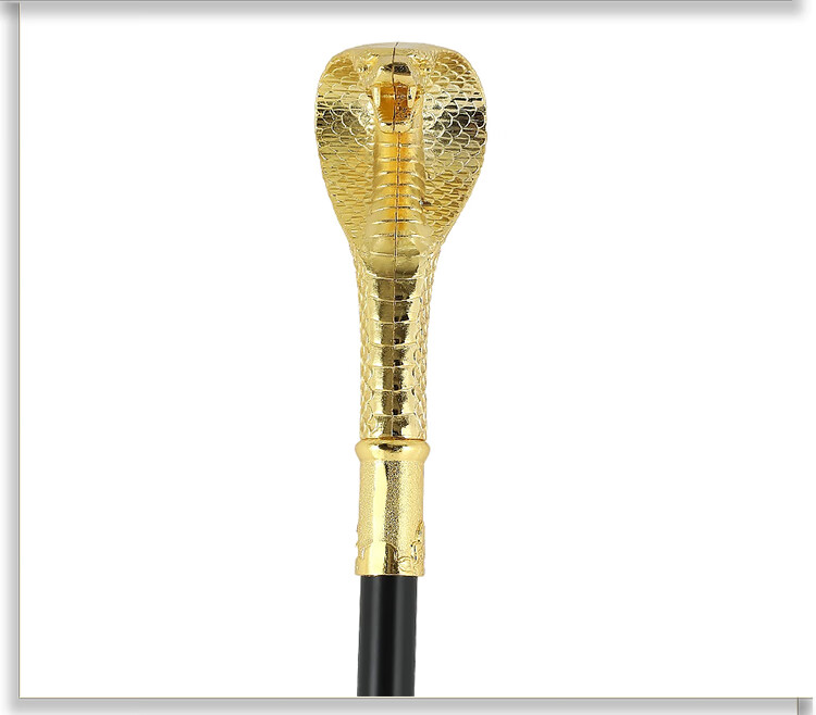 绅士杖文明杖cosplay圣诞万圣节埃及蛇头拐杖国王权杖法师金属杖银色