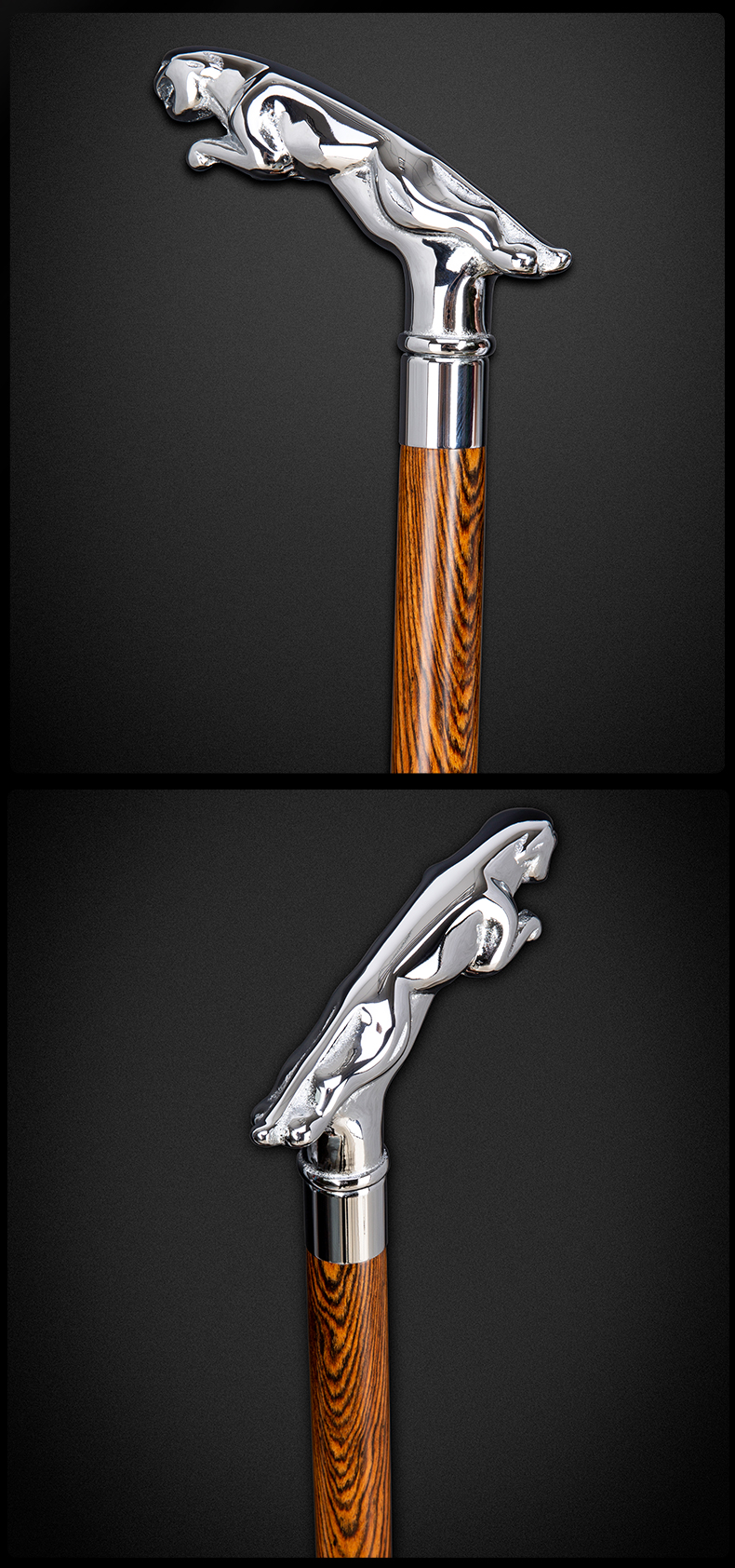 老人拐杖手杖实木豹头走秀手杖拐棍檀木f防滑拐杖礼品豹头款