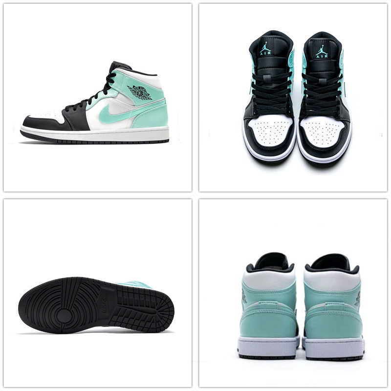纯原高帮篮球鞋薄荷糖熊猫大学蓝樱花粉aj女鞋休闲运动气垫鞋 aj1高帮