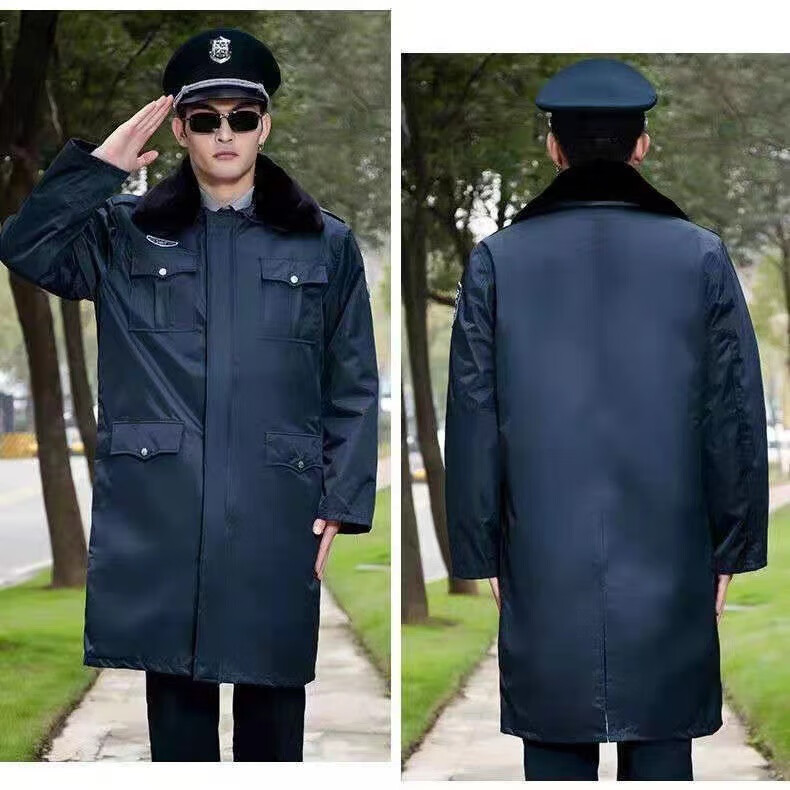 盾郎冬季保安服新式保安棉大衣安保大衣执勤棉服双层多功能加长厚保暖