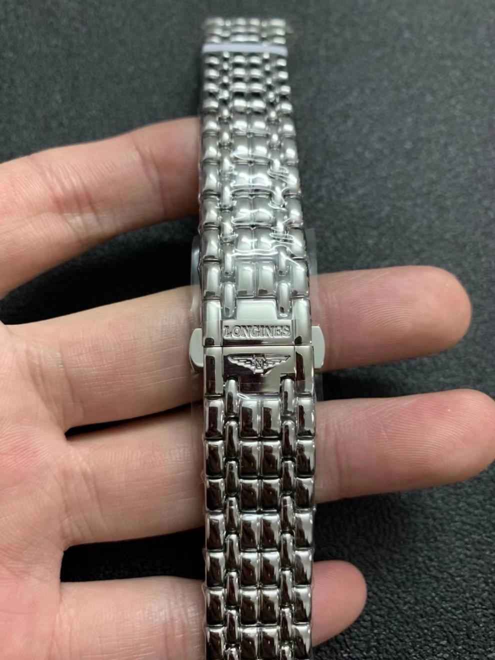 浪琴瑰丽原装钢带男女原厂l4921821805321实心316l精钢表带金色13mm