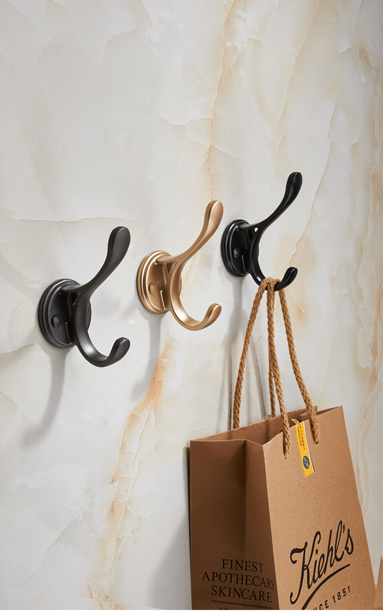 进门鞋柜衣柜衣服挂钩壁挂墙壁金属衣帽钩挂衣钩玄关单个免打孔黑色5