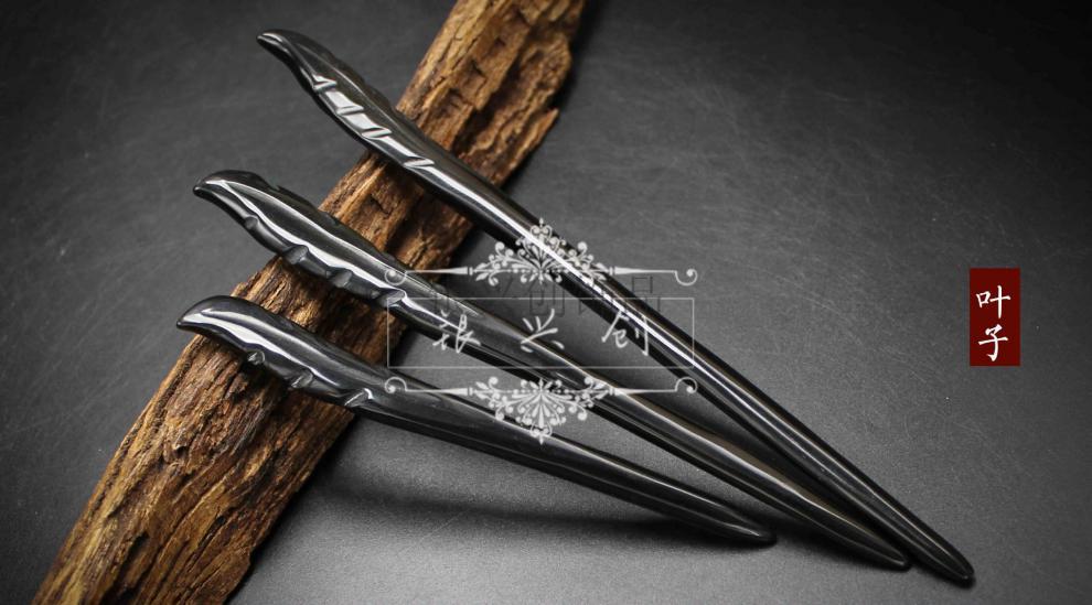 牛角发簪别头的簪子男士古风男梳头发用的发簪头簪中学生古代用的盘发