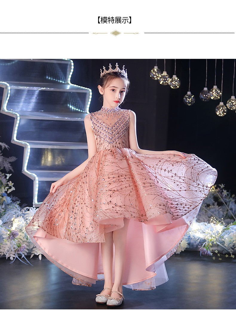 小咔衣浓女童走秀晚礼服儿童生日公主裙蓬蓬纱女孩主持人高端钢琴演出