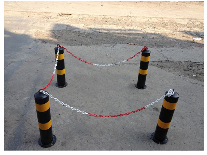 加重加厚型 钢管50公分反光立柱活动式黄黑警示柱 可拆卸铁立柱 普通