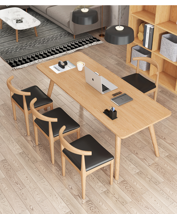 长桌子工作台 条桌现代简约实木客厅长书桌家用长方形桌子长条原木