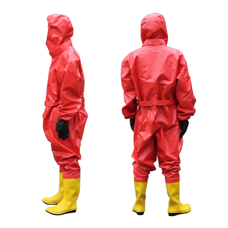 消防轻型防化服连体液氨氨气耐酸碱防毒衣生化重型全身全封闭橡胶轻型