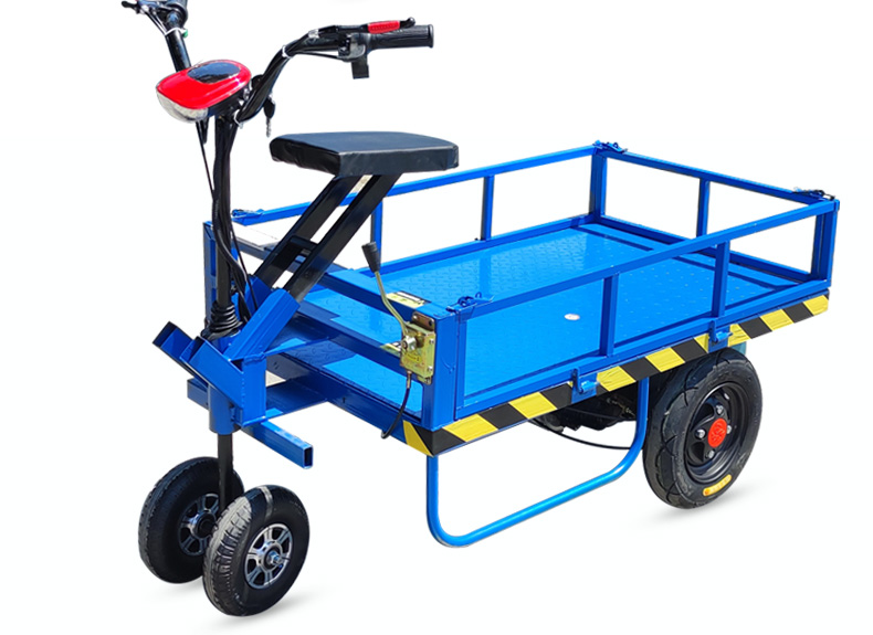 电动平板车 电动平板搬运车倒骑驴手推车拉货车载重王三轮工地电瓶
