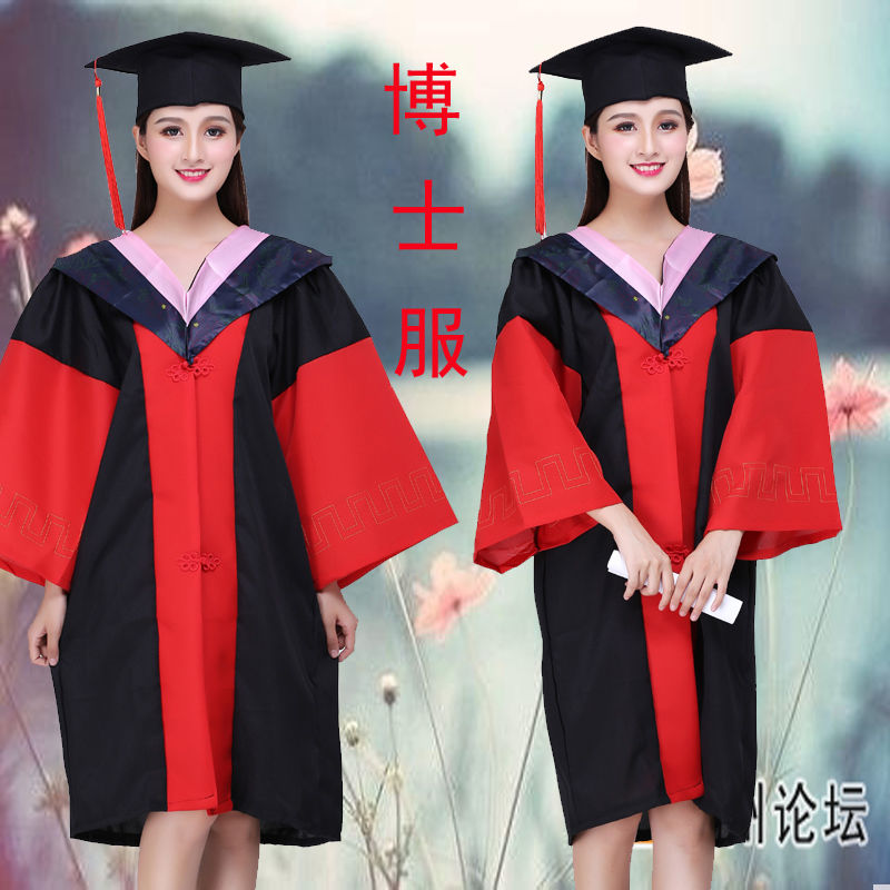 步雳学位学士服毕业礼服定做大学生女学院风本科文科硕士博士帽  i