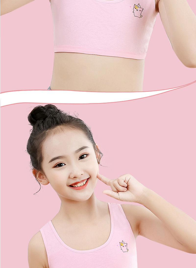 8-12-14-16岁 女童内衣发育初期学生少女内衣女孩小学初中生抹胸 天蓝