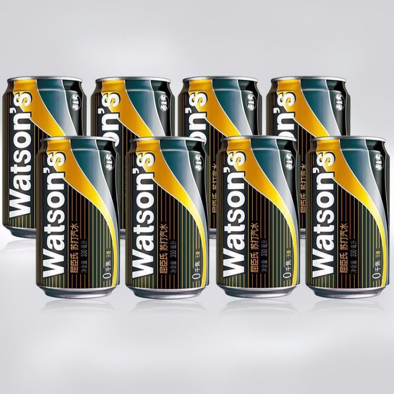 watsons屈臣氏苏打汽水330ml罐装原味苏打水整箱鸡尾酒配料 原味苏打