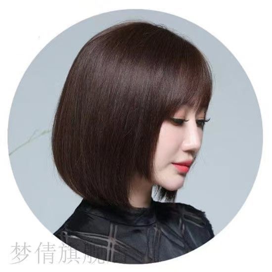 片希假发女短直发自然波波头修脸中老年妈妈假发套女全头逼真头发50岁