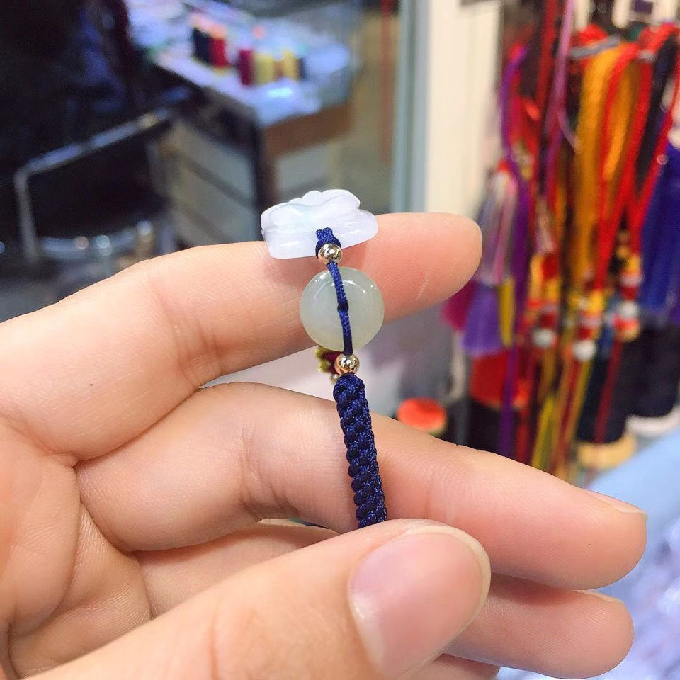 高瑞品质天然翡翠编织手牌平安扣手绳牡丹花玫瑰花可是编织手牌送亲朋