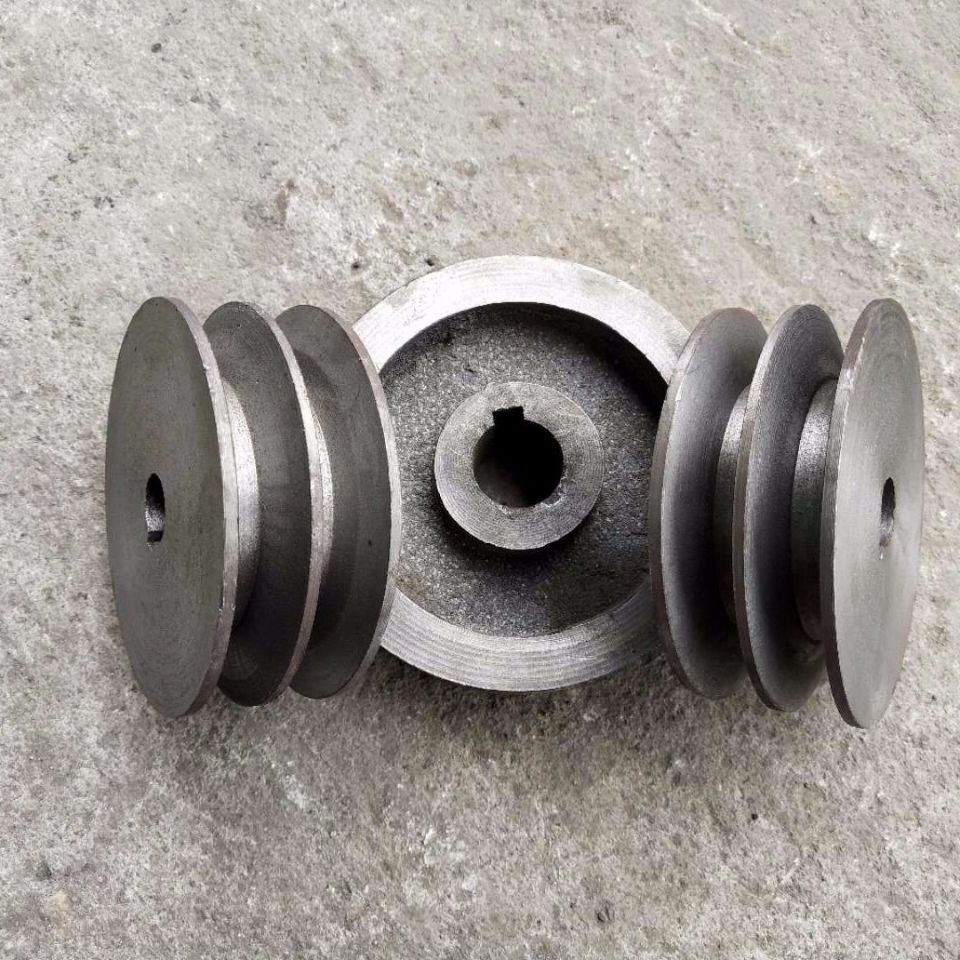 2皮带轮2型双槽电机轮铸铁三角带轮子飞轮减速机马达传动皮带盘a型双