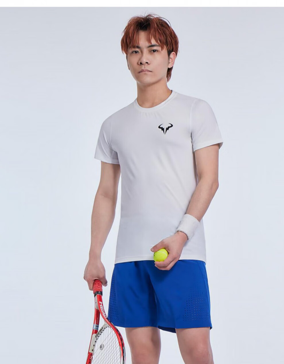 运动纳达尔费德勒网球服男速干衣短袖t恤 橘红色 s