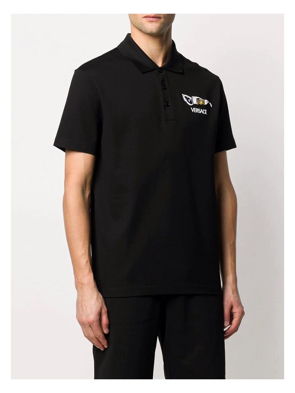 versace范思哲男装2020年春夏新款男士棉质徽标刺绣翻领t恤短袖polo衫