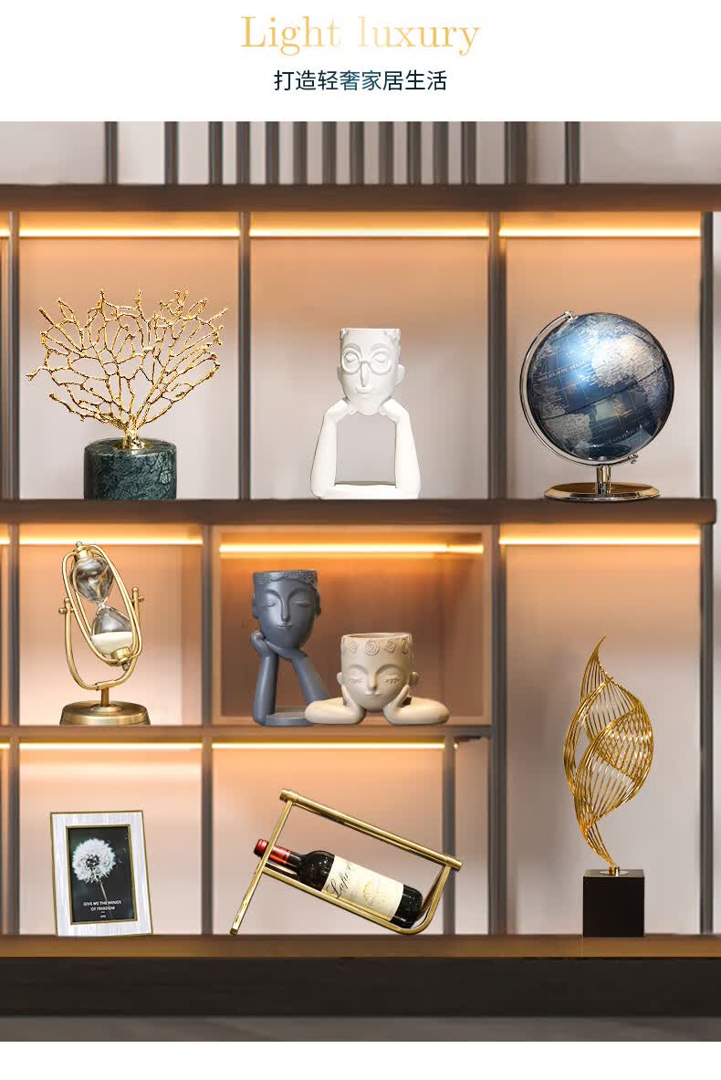 现代轻奢摆件酒柜客厅办公室展示柜书柜电视柜家居工艺装饰品 组合