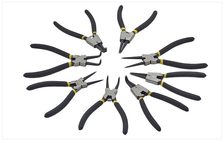 适用7寸卡簧钳子内卡钳外卡黄钳卡环钳子挡圈钳卡黄钳弹簧钳内弯 13寸