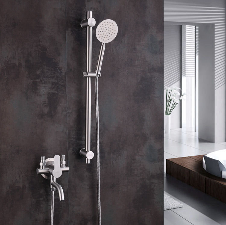 带下出水不锈钢明装冷热水龙头混水阀开关太阳能热水器淋浴套装304带