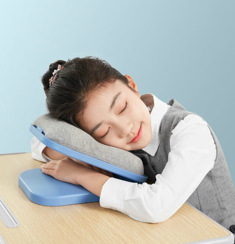 60浅槿午睡枕趴趴枕学生儿童午休神器可折叠抱枕趴桌睡觉三挡支撑