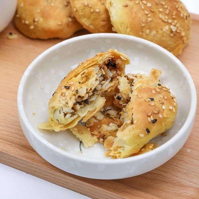 金华黄家春莲酥饼梅干菜三层肉大小薄红糖酥饼辣味原味42只红糖